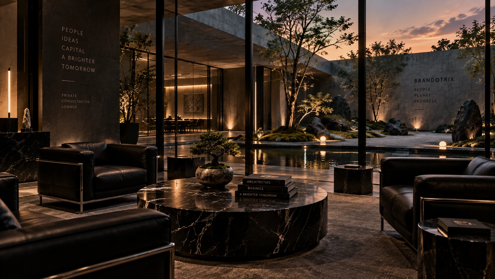Brandotrix Executive Consultation Pavilion and Zen Garden Courtyard